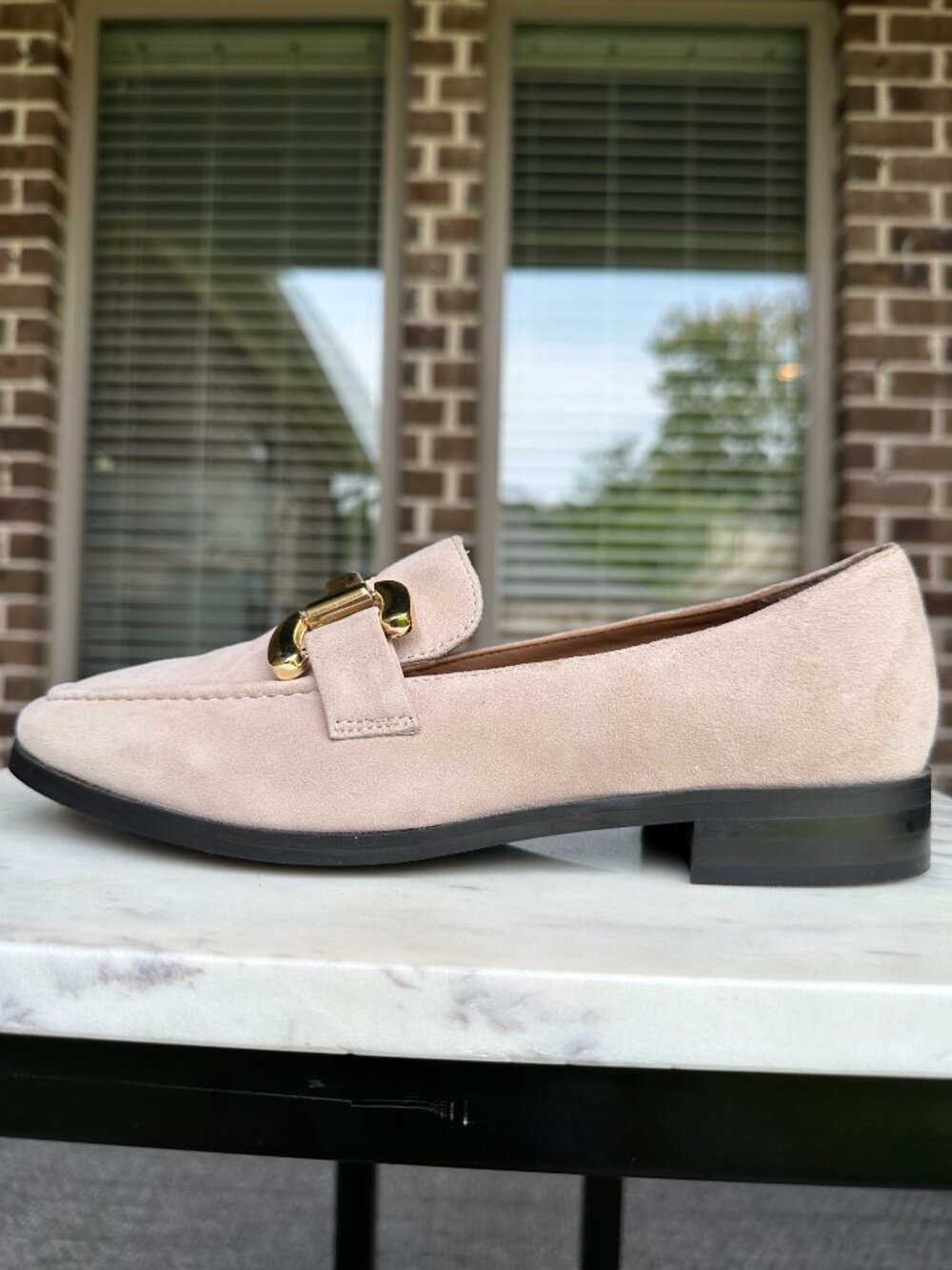 Diba True Suede Leather About It SlipOn Loafers Horsebit Loafers Appel Crisp 7.5